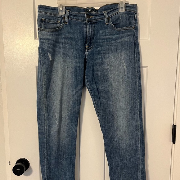 LUCKY BRAND Women Medium Wash SIENNA SLIM BOYFRIEND Jeans Size 12/31 Distressed - Picture 1 of 13